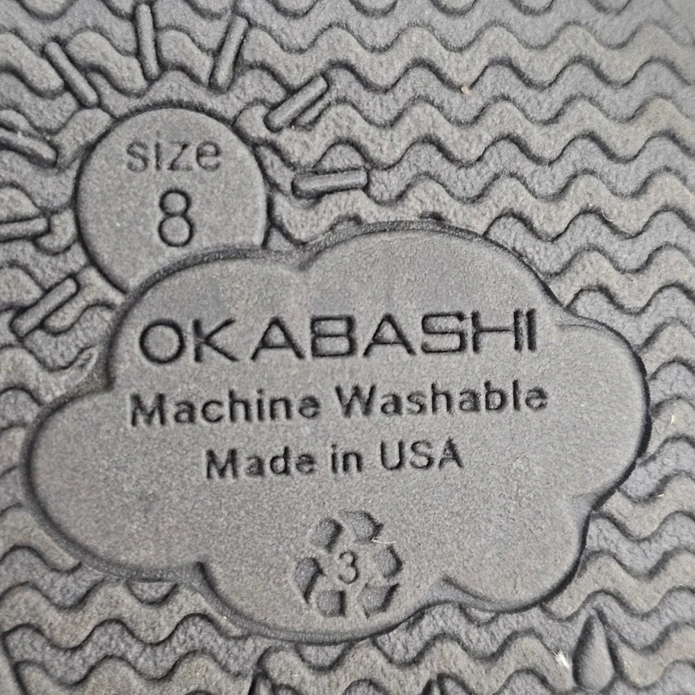 Okabashi Kids Grey Shark Print Waterproof Rain Boots Size 8 Made in USA